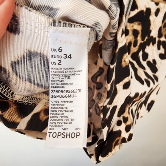 TOPSHOP Leopard Print Strapless Romper, Size US2/UK6 - Picture 7 of 7